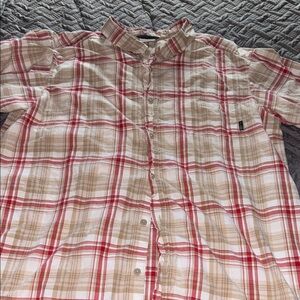 Columbia Men's Plaid Shirt Short Sleeve Red & Tan Button Down XXL